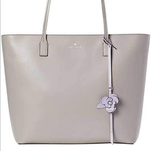 Kate Spade New York Felicity Street Karla Flower Dangle tote Purse Soft Taupe